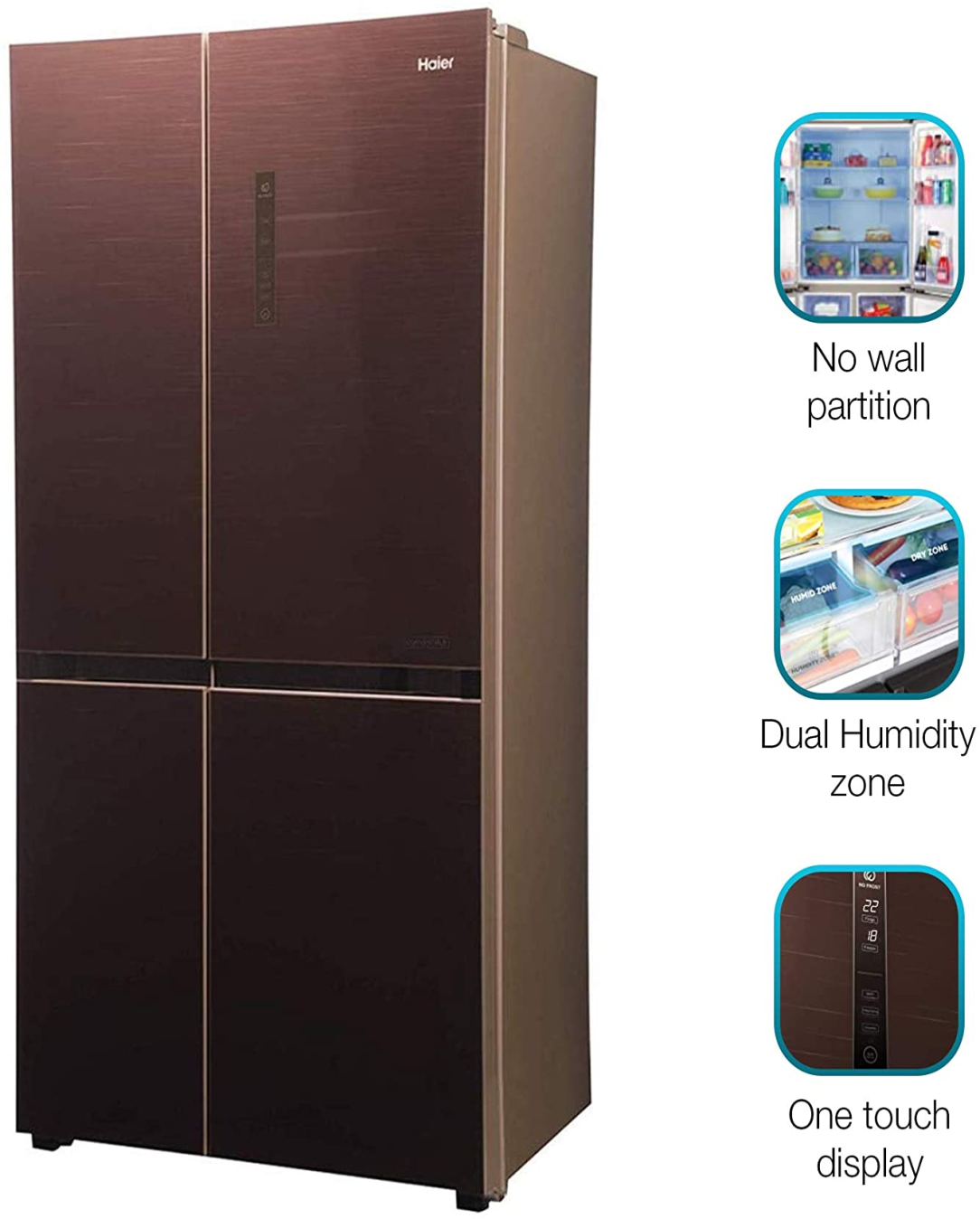 Haier 531L Side-by-Side Door Refrigerator